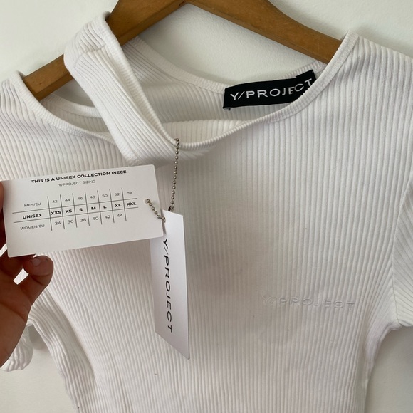NWT Y/PROJECT Cut-Out Ribbed T-Shirt - Picture 6 of 9